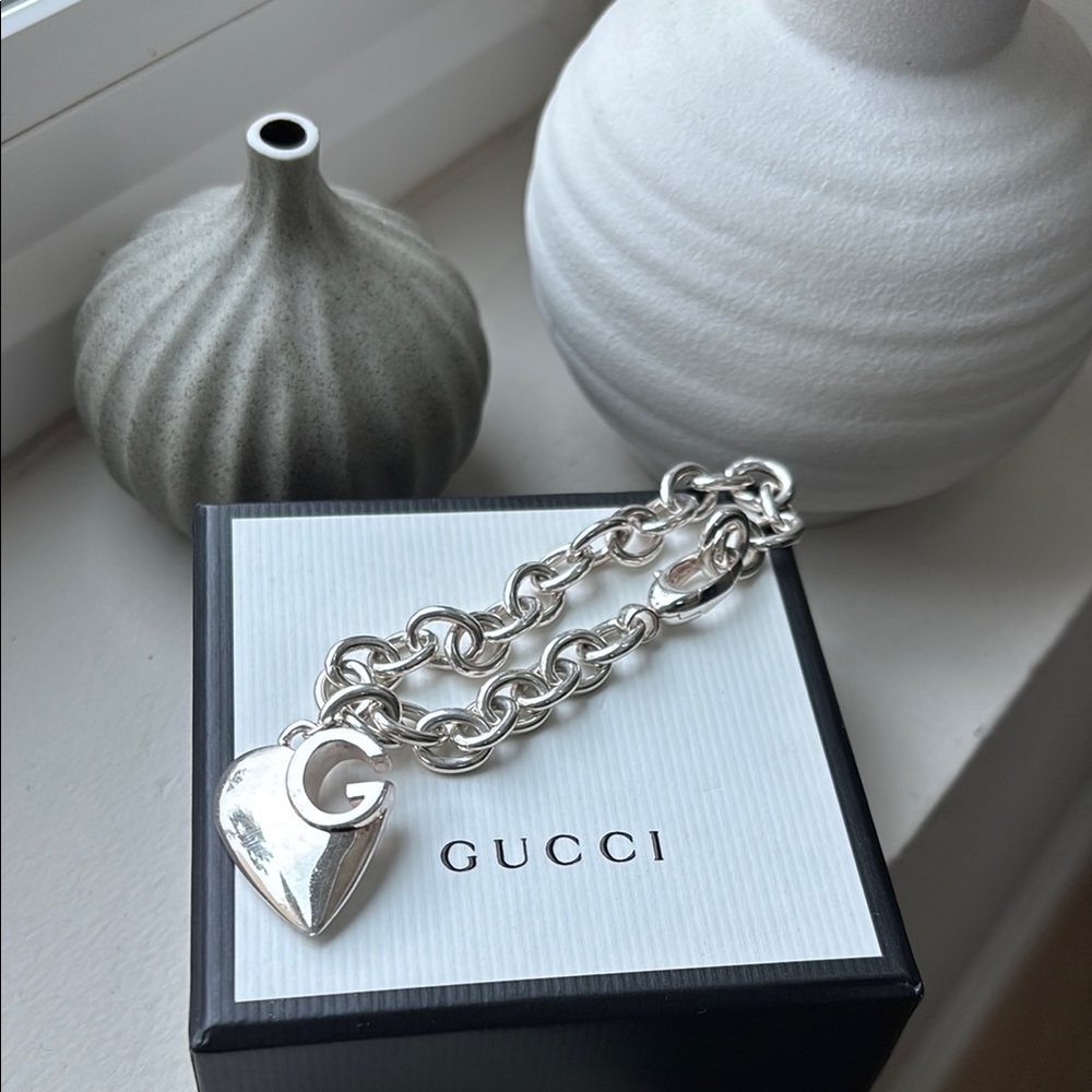 Gucci Silver Chain Bracelet Bold Design